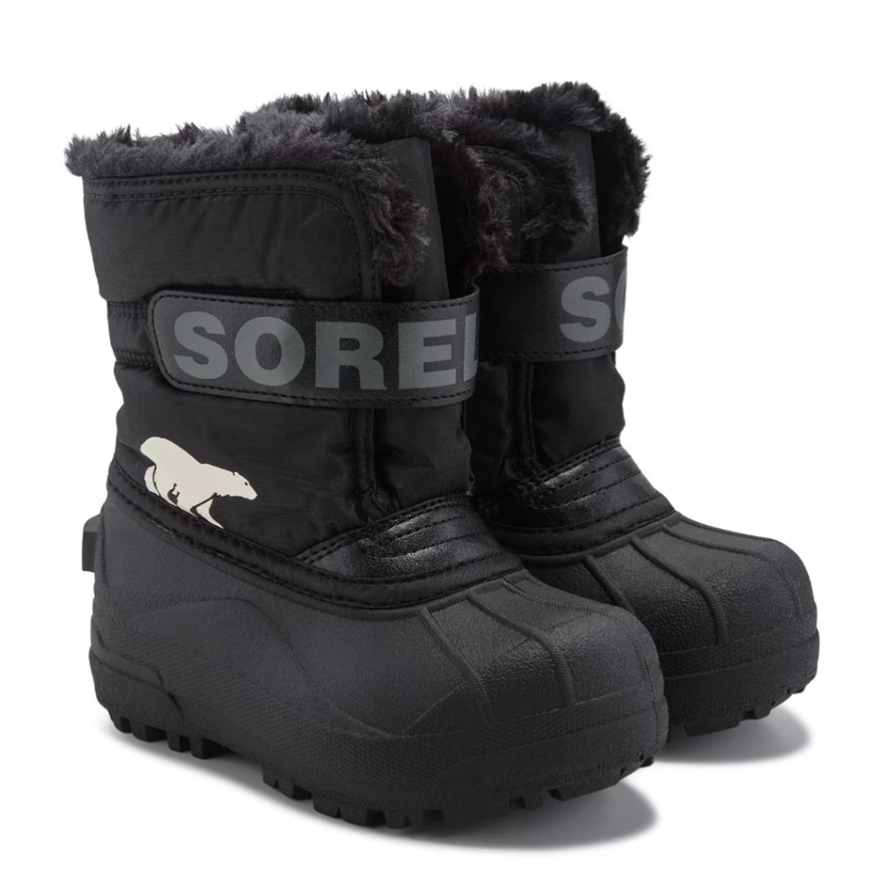 Sorel Black Snow Boots with Fur Trim